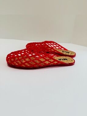 MIA Darby Red Jelly Fisherman Mule Slide Size 7 Retro Summer Sandal